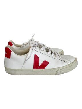 VEJA Esplar Sneakers White Red Leather Women’s Size 7 / EU 38